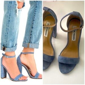 Steve Madden Women’s Suede Light Blue Block Heel Size 5M Business Casual EUC
